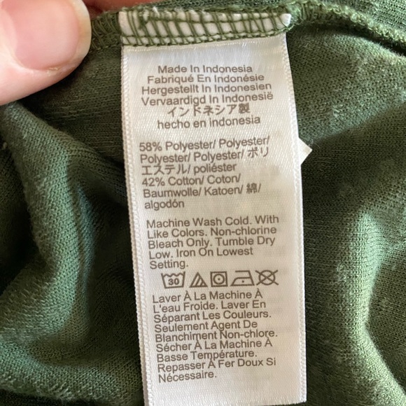 J. Crew Moss Green Flutter Sleeve Swiss Dot Tee - Picture 8 of 9